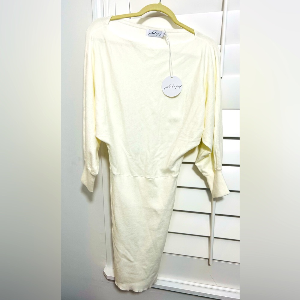 Size 8, cream sweater dress from Petal & Pup